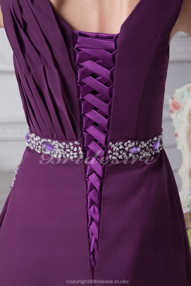 A-line V-neck Floor-length Sleeveless Chiffon Mother of the Bride Dress