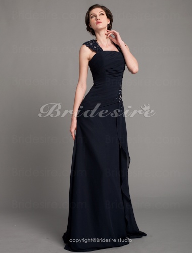A-line Chiffon Floor-length Off-the-shoulder Mother of the Bride Dress