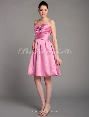 A-line Satin Knee-length Sweetheart Cocktail Dress With Criss Cross