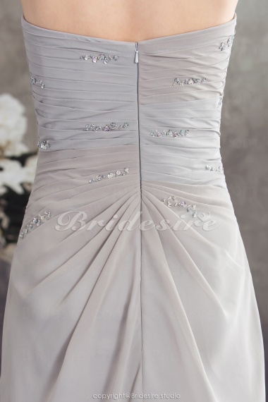 A-line Strapless Floor-length Sleeveless Chiffon Mother of the Bride Dress