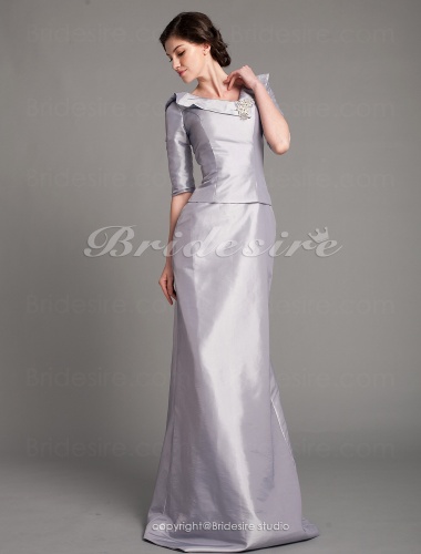 Sheath/Column Taffeta Floor-length V-neck Mother of the Bride Dress