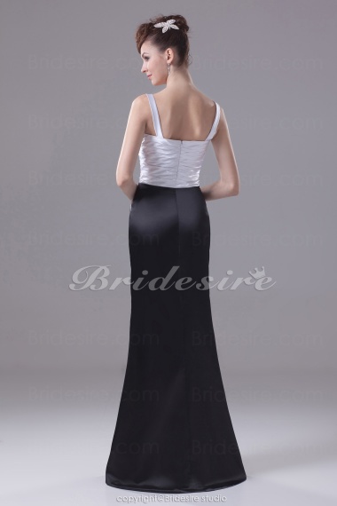 Trumpet/Mermaid Strapless Straps Sweep/Brush Train 3/4 Length Sleeve Stretch Satin Mother of the Bride Dress