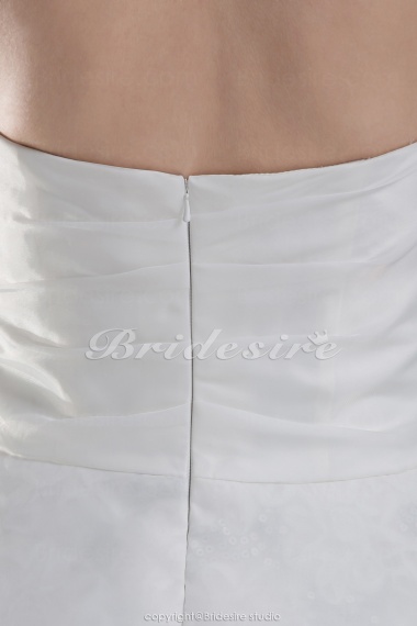 A-line Strapless Asymmetrical Sleeveless Organza Wedding Dress