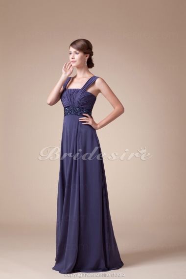 A-line Straps Floor-length Sleeveless Chiffon Mother of the Bride Dress