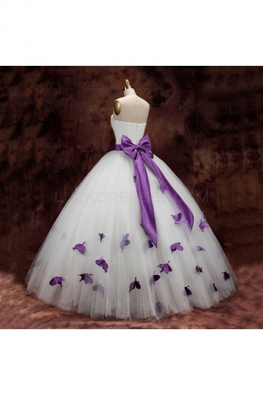 Ball Gown Strapless Sleeveless Tulle Wedding Dress