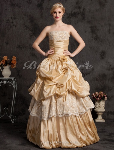 Ball Gown Taffeta Floor-length Strapless Evening Dress