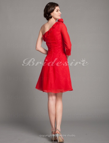 A-line Chiffon Knee-length One Shoulder Mother Of The Bride Dress