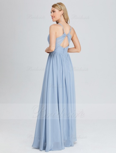 A-line Sweetheart Floor-length Chiffon Bridesmaid Dress with Split Front