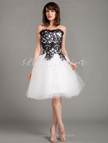 Ball Gown Lace And Tulle Knee-length Sweetheart Cocktail/ Homecoming Dress