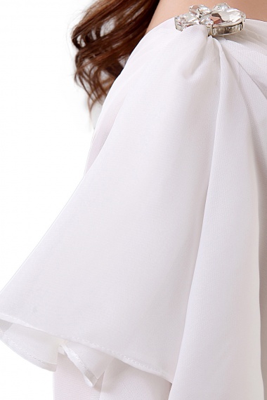 Sheath/Columnn One Shoulder Floor-length Chiffon Wedding Dress