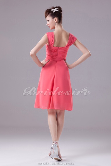 A-line Sweetheart Straps Short/Mini Sleeveless Chiffon Dress