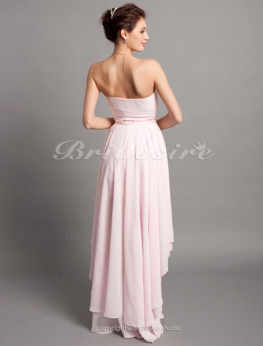 A-line High Low Chiffon Sweetheart Evening Dress With Beadings