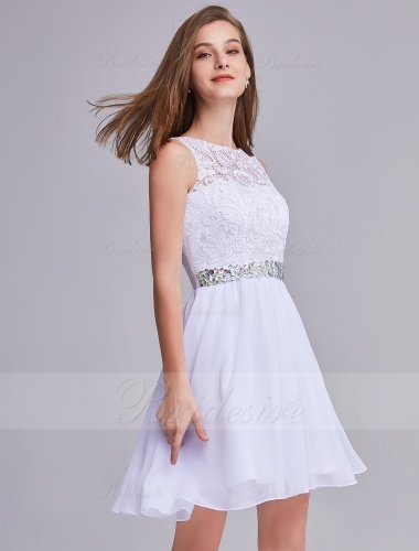 A-line Scoop Short/Mini Prom Dress
