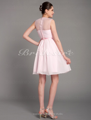 A-line Chiffon Short/ Mini V-neck Cocktail Dress