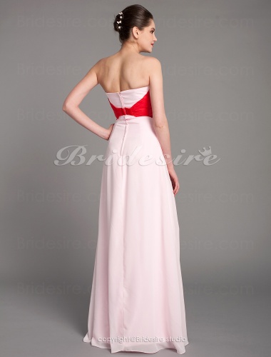 Sheath/Column Chiffon Floor-length Straps Prom Dress with Removale Straps
