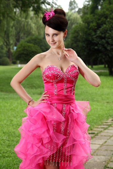 A-line Sweetheart Knee-length Chiffon Prom Dress