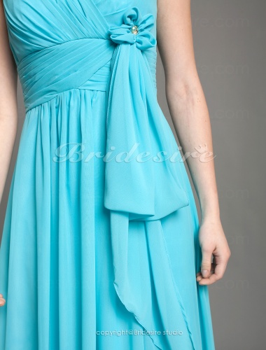A-line Chiffon Floor-length V-neck Bridesmaid Dress
