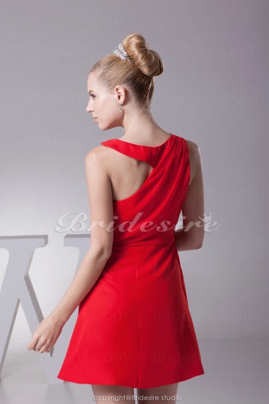 A-line Off-the-shoulder Short/Mini Sleeveless Chiffon Dress