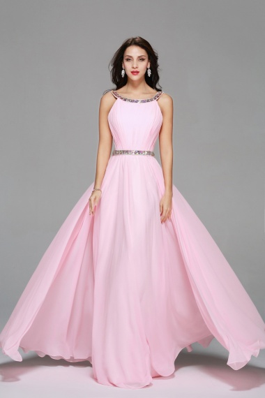 A-line Square Floor-length Chiffon Bridesmaid Dress