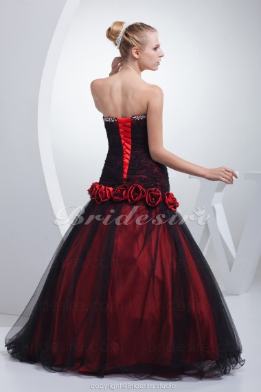 Ball Gown Strapless Floor-length Sleeveless Tulle Dress