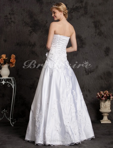 Ball Gown Cathedral Train Satin Sweetheart Wedding Dress With Wrap