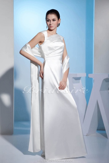 A-line V-neck Floor-length Sleeveless Satin Mother of the Bride Dress
