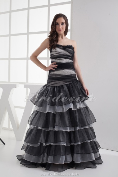 Ball Gown Sweetheart Floor-length Sleeveless Organza Dress