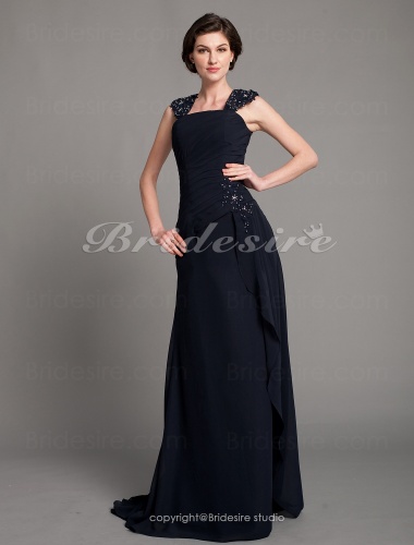 A-line Chiffon Floor-length Off-the-shoulder Mother of the Bride Dress