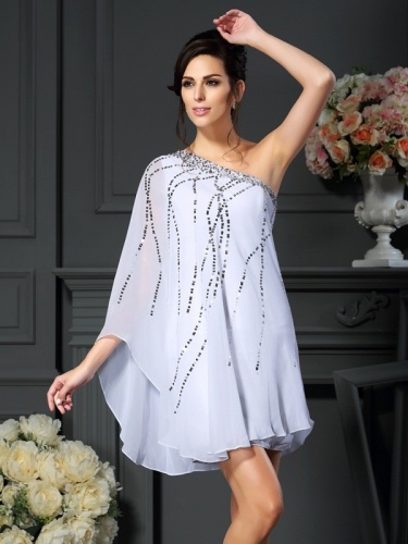 A-line One Shoulder Sleeveless Chiffon Mother of the Bride Dress