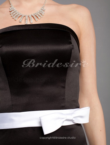Sheath/Column Strapless Stain Short/Mini Bridesmaid Dress