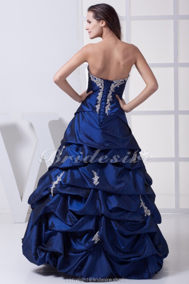 Ball Gown Strapless Floor-length Sleeveless Taffeta Dress