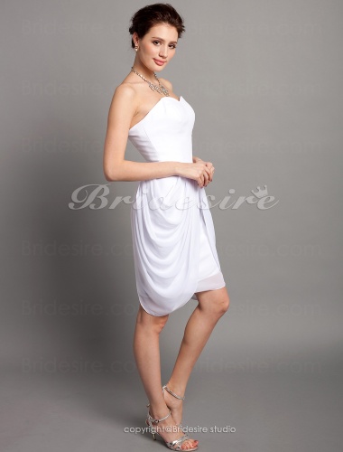 Sheath/ Column Knee-length Chiffon Sweetheart Bridesmaid Dress