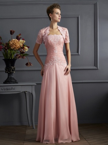 A-line Strapless Sleeveless Chiffon Mother of the Bride Dress