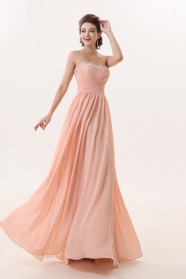 A-line Sweetheart Floor-length Chiffon Prom Dress