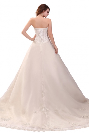 Ball Gown Sweetheart Court Train Lace Wedding Dress