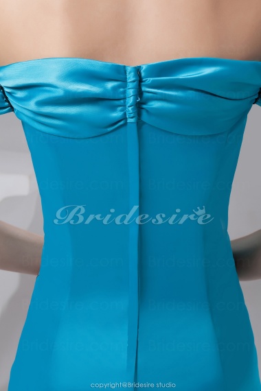 Princess Sheath/Column Off-the-shoulder Short/Mini Short Sleeve Elastic Silk-like Satin Dress