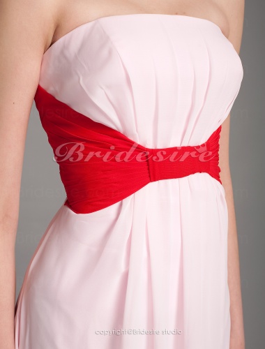Sheath/Column Chiffon Floor-length Straps Prom Dress with Removale Straps