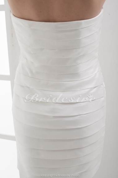 Sheath/Column V-neck Halter Straps Asymmetrical Sleeveless Stretch Satin Dress