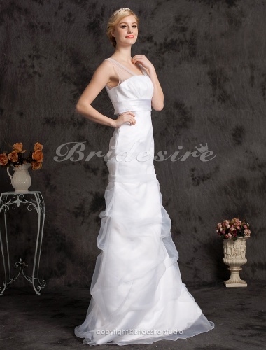 Mermaid/Trumpet Tulle Floor-length Off-the-shoulder Wedding Dress