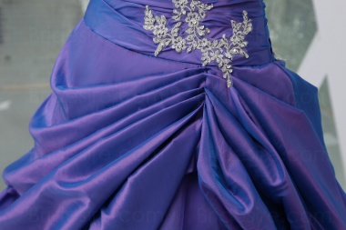 Ball Gown One Shoulder Floor-length Sleeveless Taffeta Organza Dress