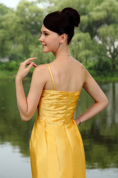A-line Halter Knee-length Satin Prom Dress