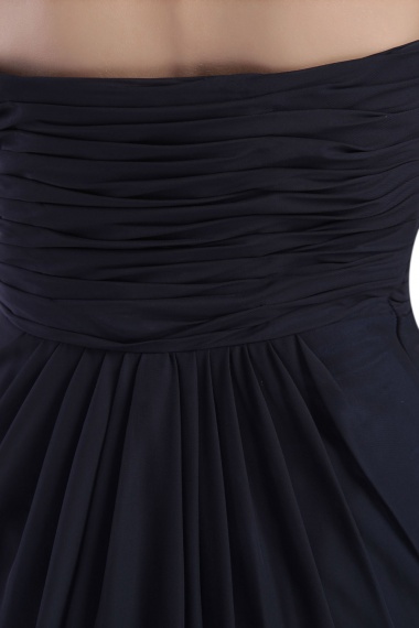 A-line V-neck Tea-length Chiffon Homecoming Dress