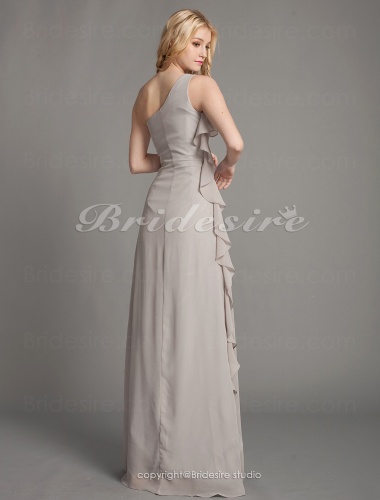 A-line Chiffon Floor-length One Shoulder Bridesmaid Dress