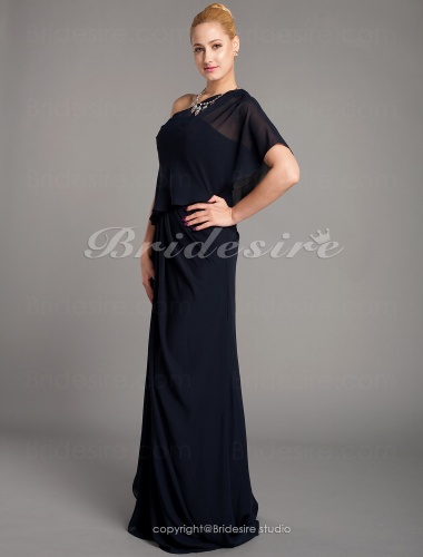 Sheath/Column Chiffon Floor-length Strapless Mother Of The Bride Dress With A Wrap