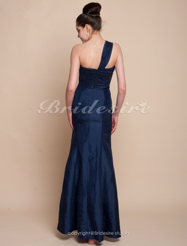 Trumpet/ Mermaid Taffeta Floor-length One Shoulder Bridesmaid Dress 