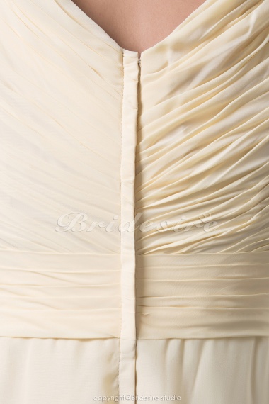Sheath/Column V-neck Knee-length Short Sleeve Chiffon Dress