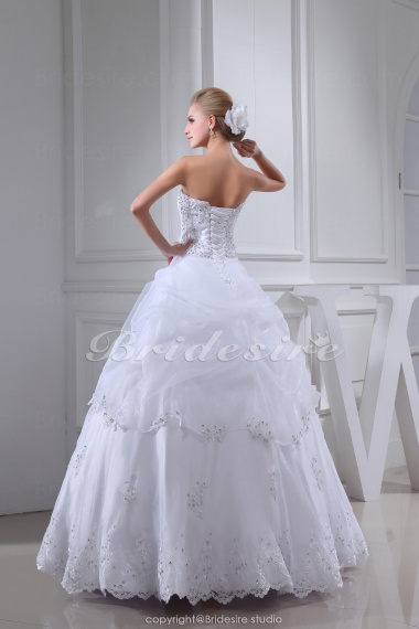 Ball Gown Strapless Floor-length Sleeveless Lace Wedding Dress
