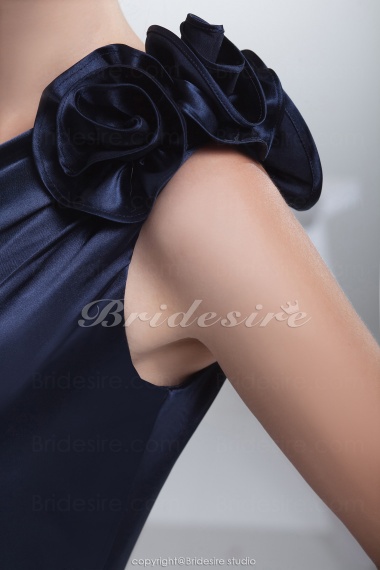 Sheath/Column One Shoulder Short/Mini Sleeveless Stretch Satin Dress