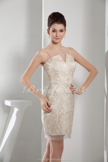 Sheath/Column Strapless Knee-length Sleeveless Satin Bridesmaid Dress