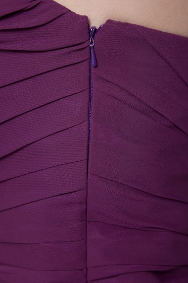A-line Strapless Knee-length Satin Holiday Dress